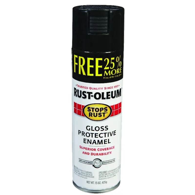 Stops Rust Spray Enamel, Black Gloss, 16-oz. Bonus