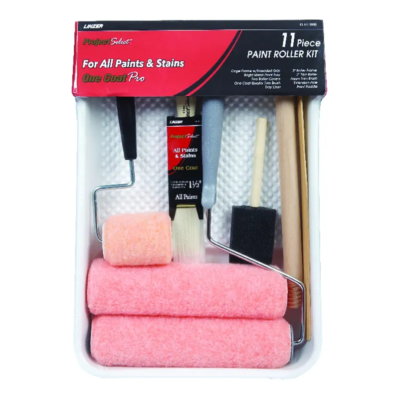 Project Select 9 In. Regular Paint Roller Kit With Threaded End And Metal Tray