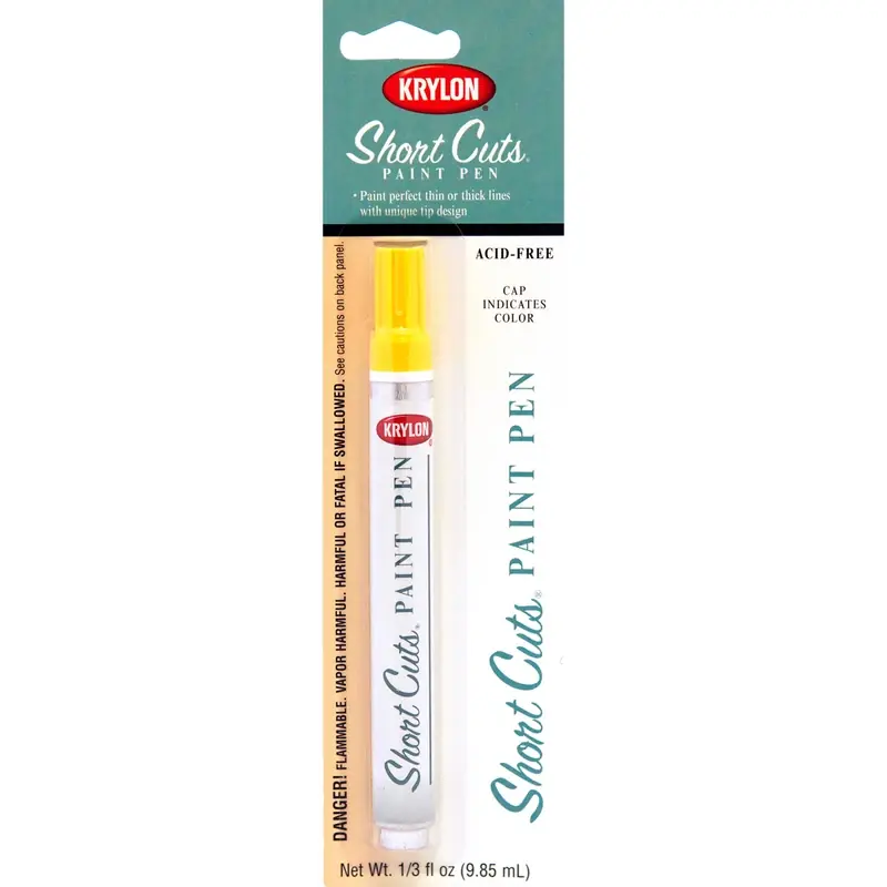 Short Cuts 1/3 Fl Oz Sun Yellow Gloss Paint Pen With Chisel Tip