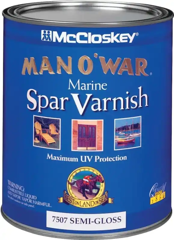 Man O‘war Semi-gloss Marine Varnish, 1 Quart For Interior & Exterior Use