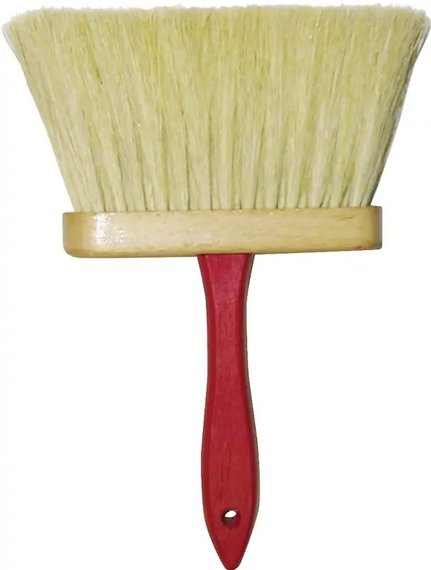 6-1/2 Inch Masonry Brush With Wood Handle And 5 Rows Of Tampico Bristles