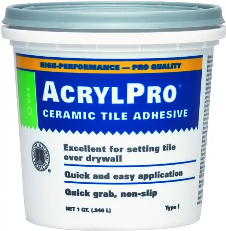 Ceramic Tile Adhesive, White, Qt.