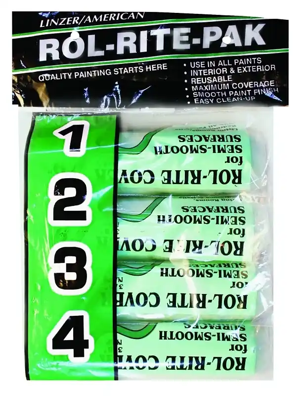 Rol-rite-pak Polyester 9 In. W X 3/8 In. Regular Paint Roller Cover 4 Pk