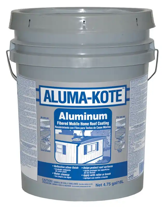 Aluma-kote Aluminum Roof Coating, Fibered, 4.75-gallons