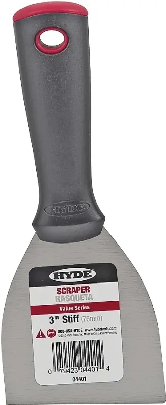 Scraper, Stiff High-carbon Steel Blade, 3-in.