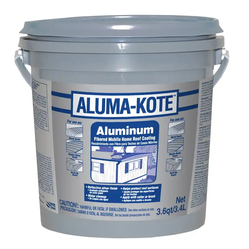 Aluma-kote Aluminum Mobile Home Roof Coating, Fibered, 3.6-qts.