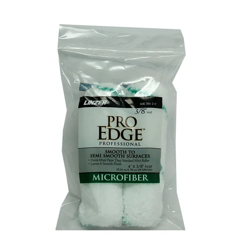 Pro Edge Microfiber 4 In. W X 3/8 In. Mini Paint Roller Cover 2 Pk