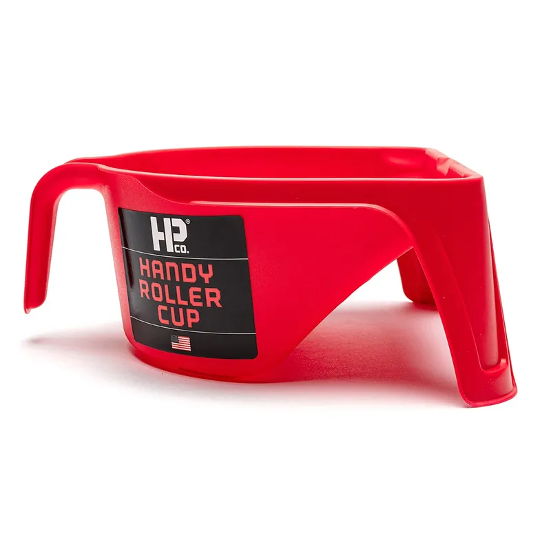 Red 1 Pint Paint Pail With Comfortable Handle And Built-in Grid