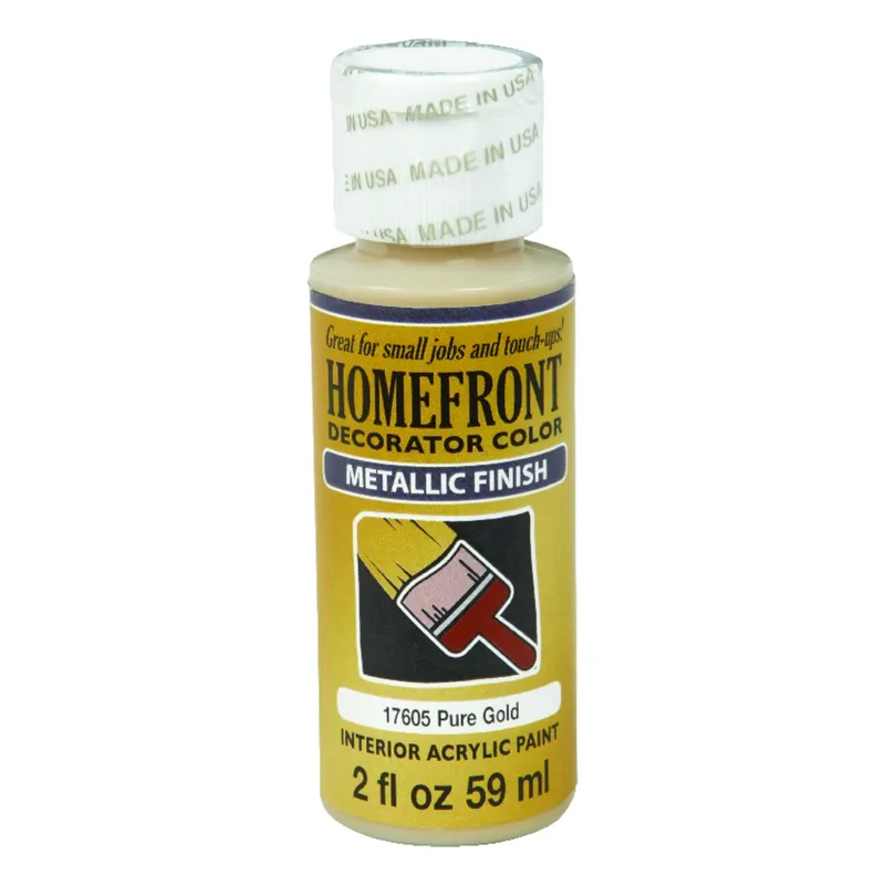 Metallic Pure Gold Hobby Paint 2 Oz - Multi-surface, Indoor Use, Uv Resistant