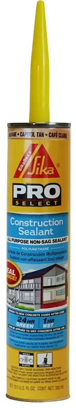 Pro Select Capitol Tan Polyurethane Construction Caulk Sealant 10.1 Oz