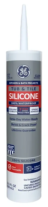 Tub & Tile Silicone 1 Sealant, Clear, 10.1-oz.