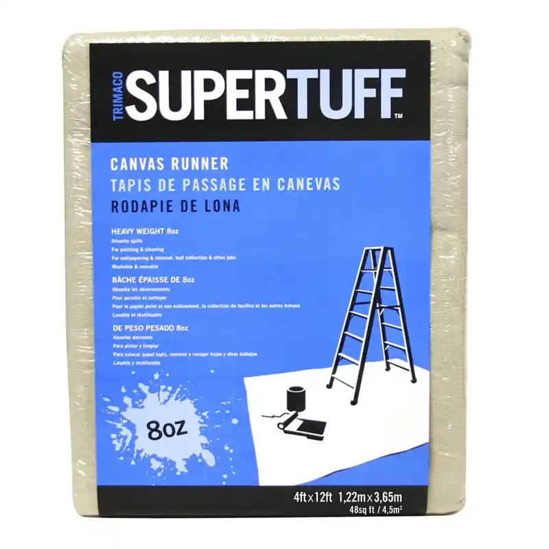 Supertuff 4 Ft. W X 12 Ft. L X 0.06 Mil 8 Oz Canvas Drop Cloth 1 Pk