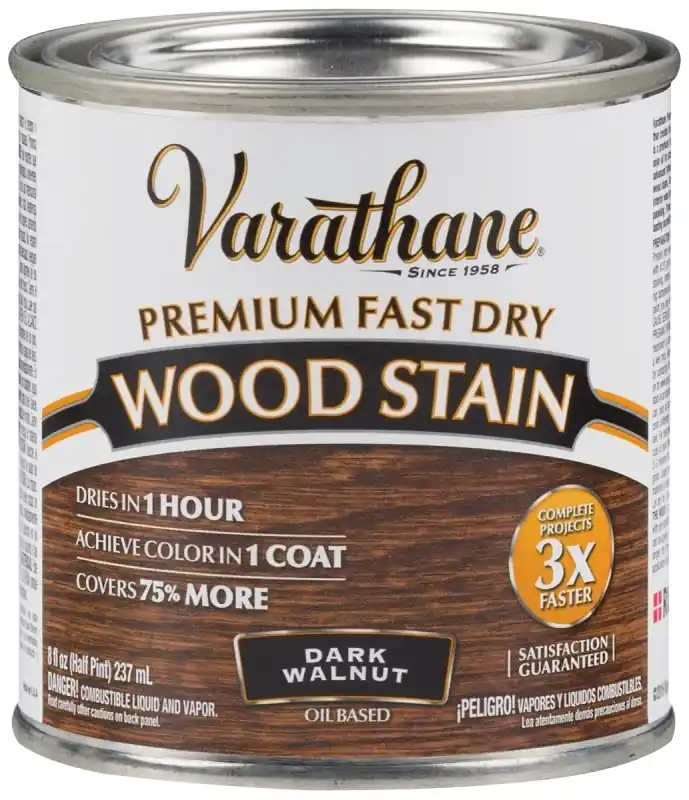 Fast Dry Interior Wood Stain, Oil-based, Dark Walnut, 1/2-pt.