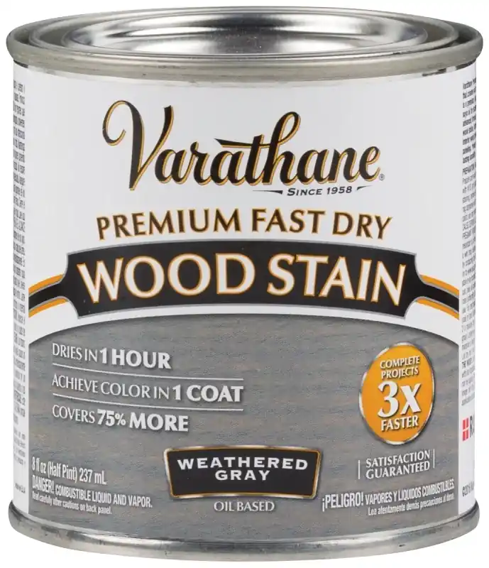 Fast Dry Interior Wood Stain, Oil-based, Weathered Gray, 1/2-pint