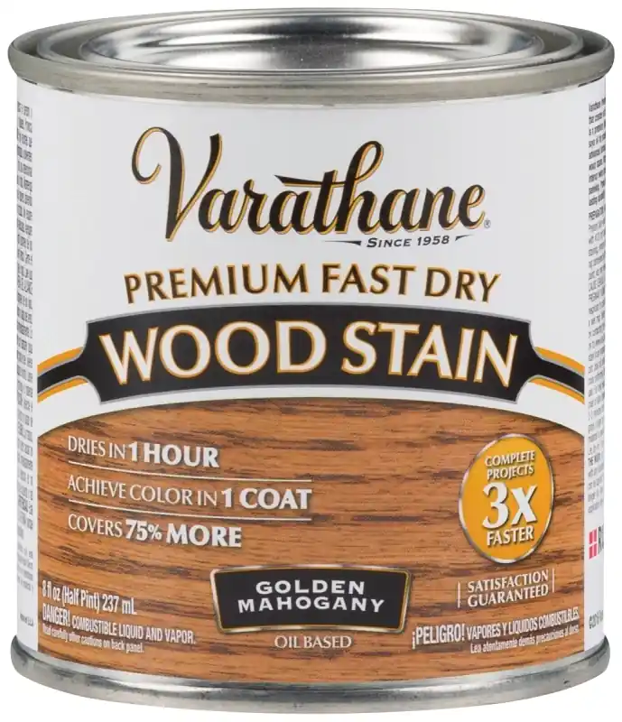 Fast Dry Interior Wood Stain, Oil-based, Golden Mahogany, 1/2-pt.