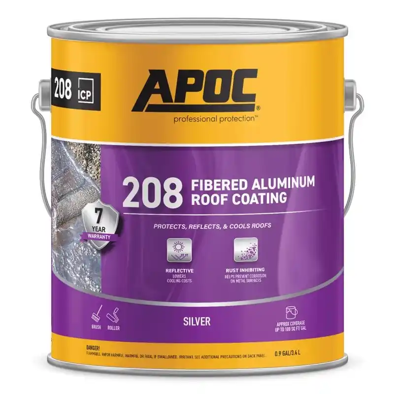High-gloss Silver Fibered Aluminum Roof Coating 1 Gallon - Durable & Reflective