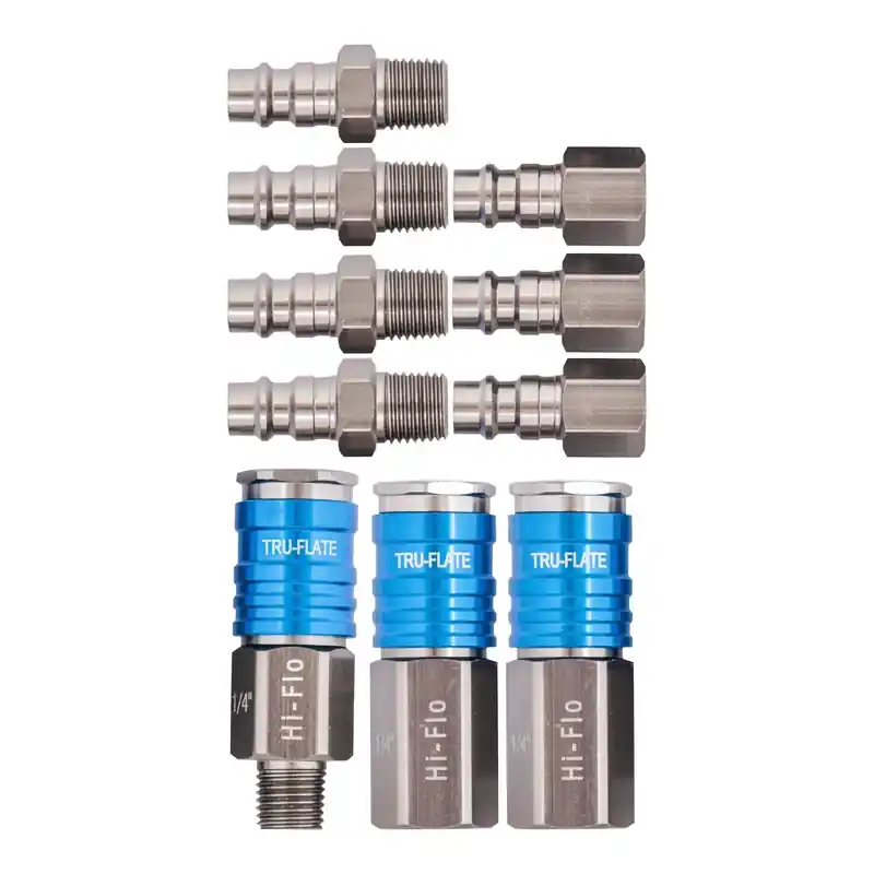 Hi Flo Aluminum Air Coupler And Plug Set 1/4 In. Female Npt 10 Pieces