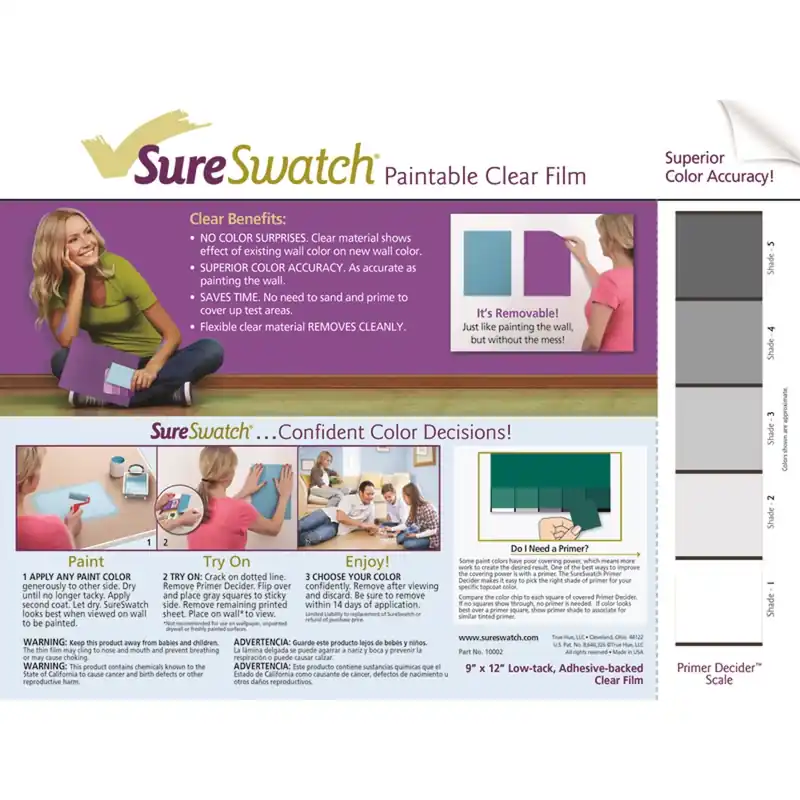 9 In. W X 12 In. L Clear Plastic Paint & Stick Paint Samples