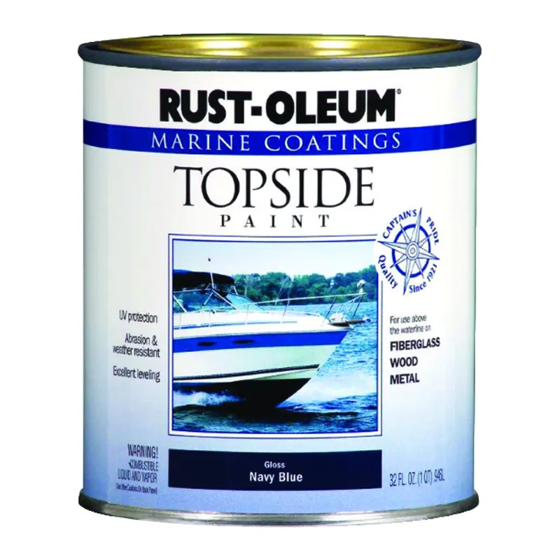 Gloss Marine Topside Paint, Navy Blue, 1 Quart - High Performance Coating