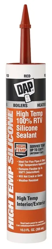 Red 100% Rtv Silicone Sealant 10.3 Oz - High Temperature, Flexible, Weather Resistant