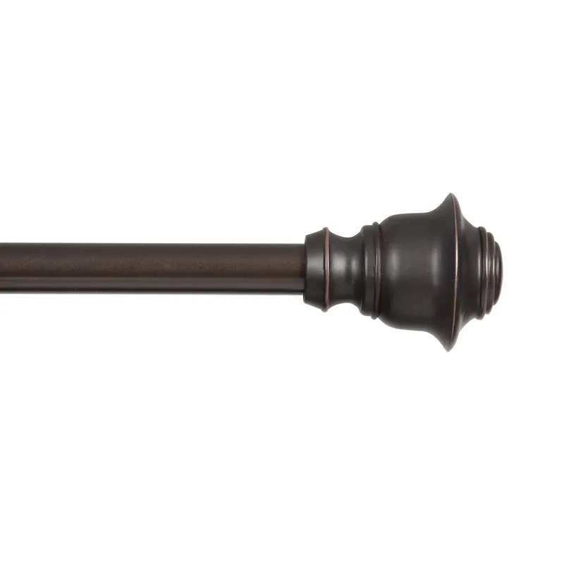 Fast Fit Finn 66 In. To 120 In. 5/8 In. Weathered Brown Curtain Rod