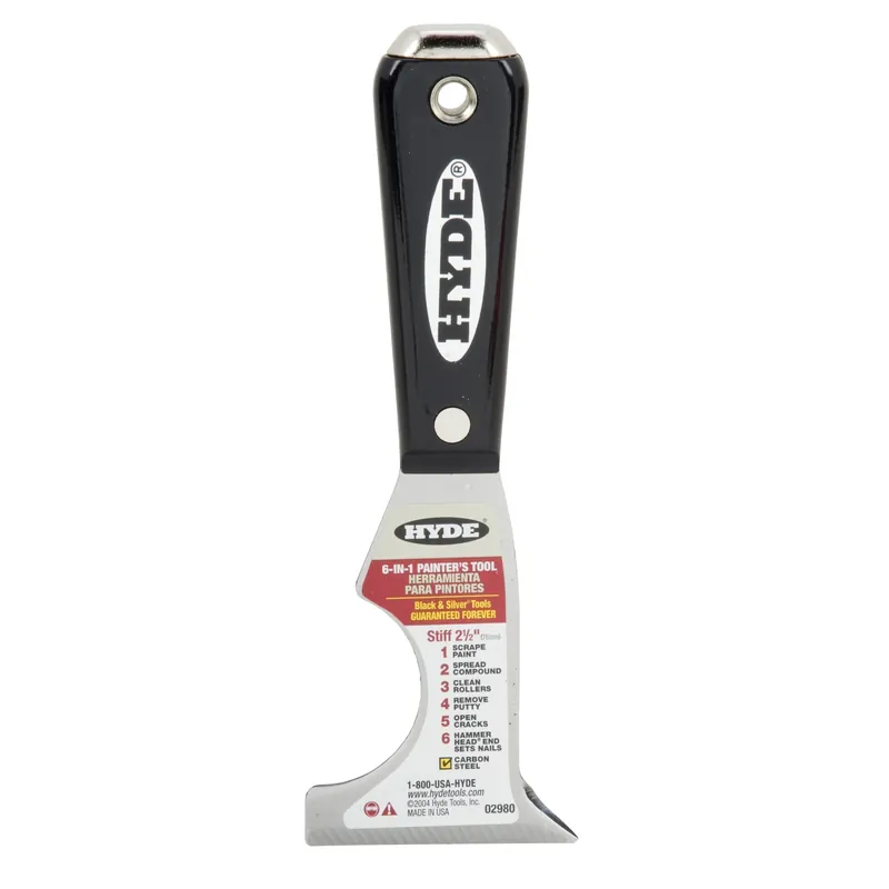6-in-1 Painter‘s Tool, Hammer End, Stiff Steel Blade, 2-1/2-in.