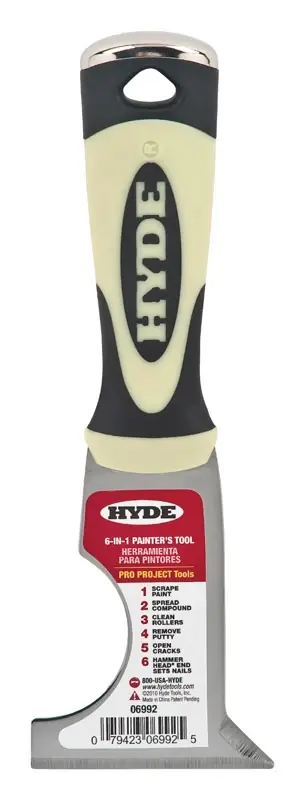 06992 6-in-1 Painter‘s Tool, Carbon Steel, 2-1/2 Inch, Black/cream