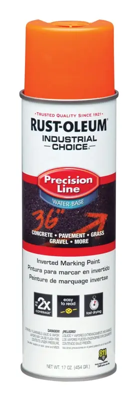 Industrial Choice Precision Line Marking Spray Paint, Fluorescent Orange, 17-oz.