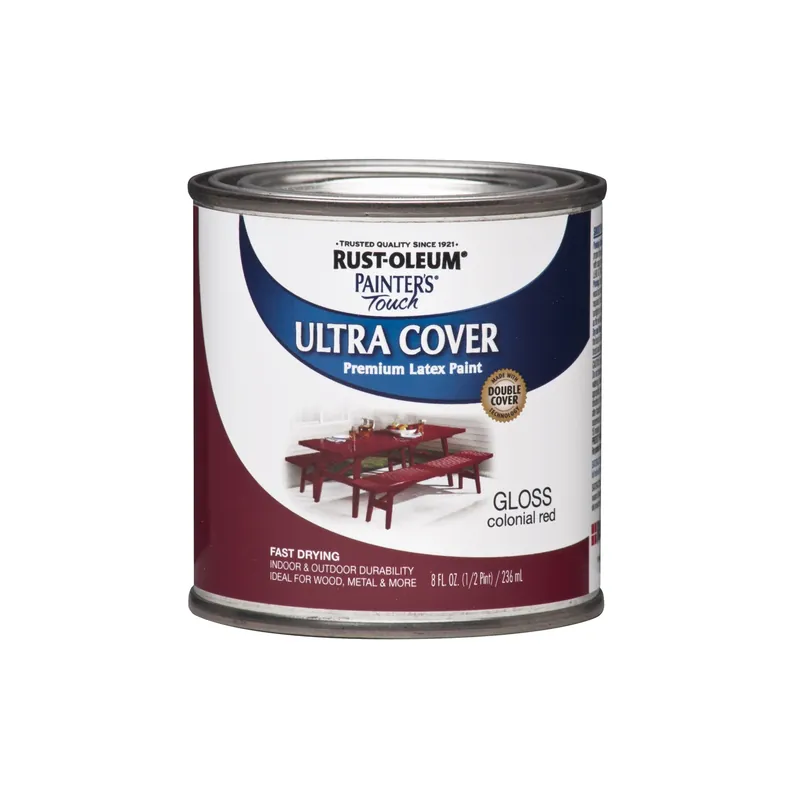 Painter‘s Touch Ultra Cover Latex Paint, Colonial Red, 1/2-pt.
