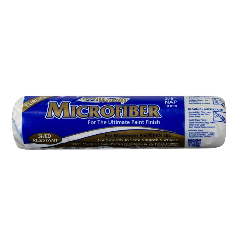 Microfiber 9 In. W X 3/8 In. Paint Roller Cover 1 Pk