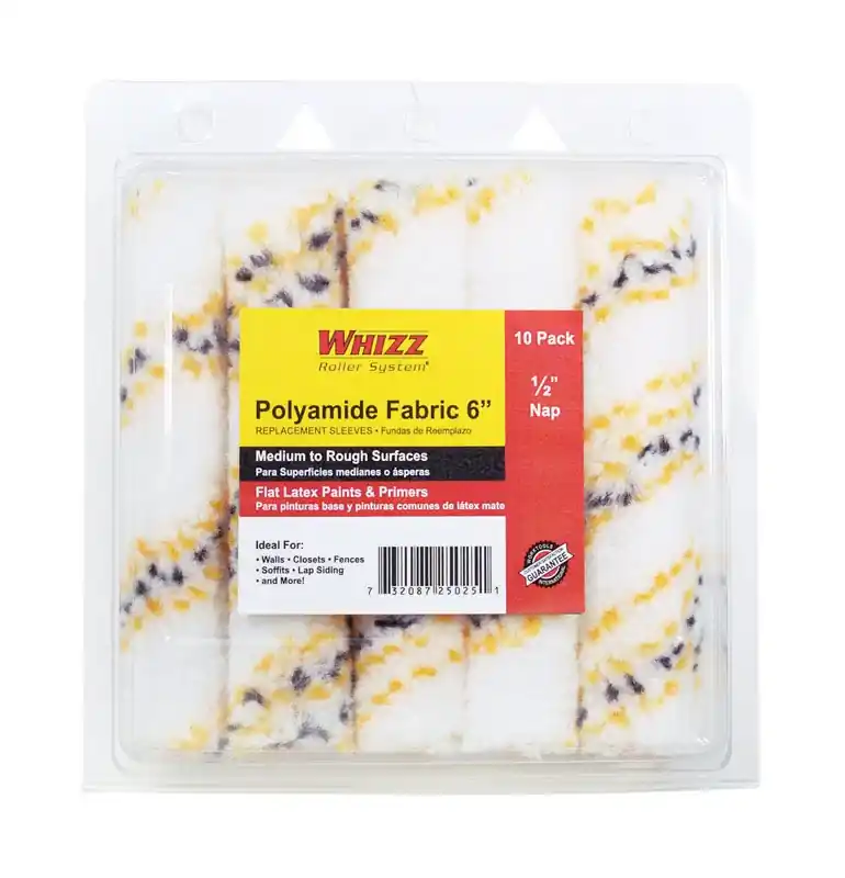 Polyamide Fabric 6 In. W X 1/2 In. Mini Paint Roller Cover 10 Pk