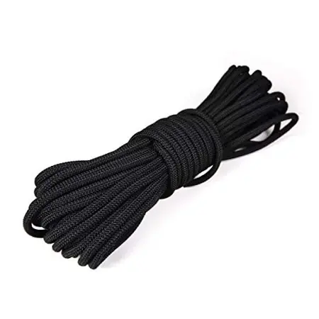 3/8 Inch Braided Utility Rope Black 100 Feet Made In Usa