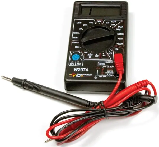 W2974 Digital Multimeter Tester With Lcd Display And Battery Power Source