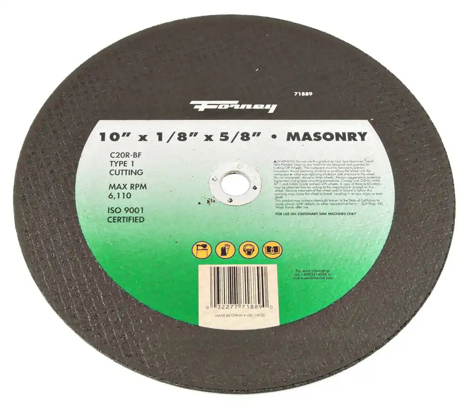 71889 10-inch X 1/8-inch X 5/8-inch Masonry Type 1 C20r-bf Chop Saw Blade