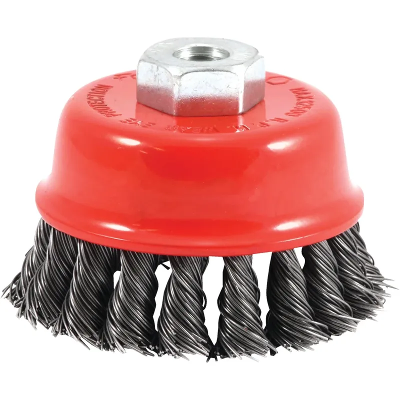 2-3/4 In. Knotted .020 In. Angle Grinder Wire Brush With M10 Arbor