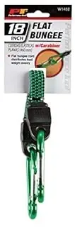 W1452 18 Inch Flat Bungee Cord With Carabiner Hook