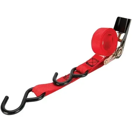 1" X 15‘ Ratcheting Tie Down Strap With Heavy-duty Hook