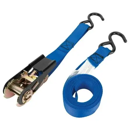 1" X 15‘ Ratcheting Tie Down Strap With Heavy-duty Hooks