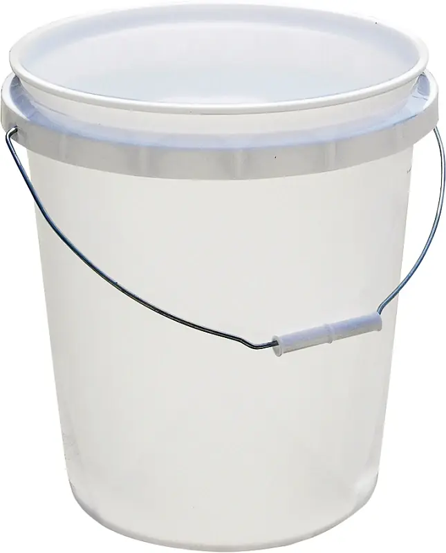 Encore 5 Gallon White Plastic Paint Pail With Steel Handle And Grip