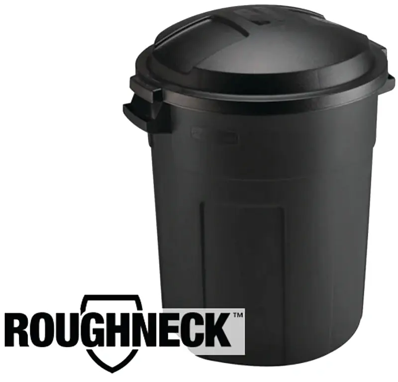 Roughneck 20 Gallon Black Plastic Trash Can