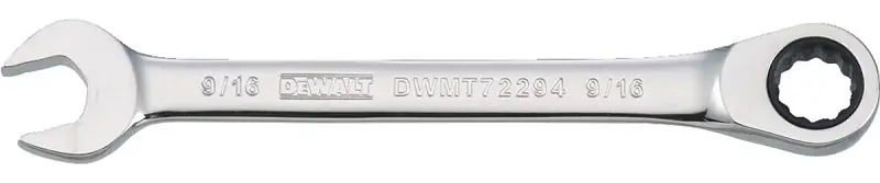 Sae Ratcheting Combination Wrench, Long-panel, 9/16 In.