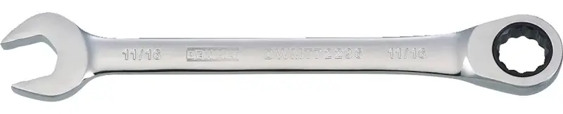 Sae Ratcheting Combination Wrench, Long-panel, 11/16 In.