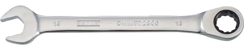 Metric Ratcheting Combination Wrench, Long-panel, 18mm