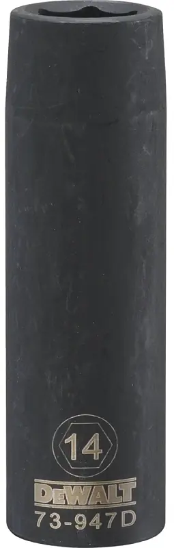 Metric Deep Impact Socket, 6-point, Black Oxide, 1/2 In. Drive, 14mm