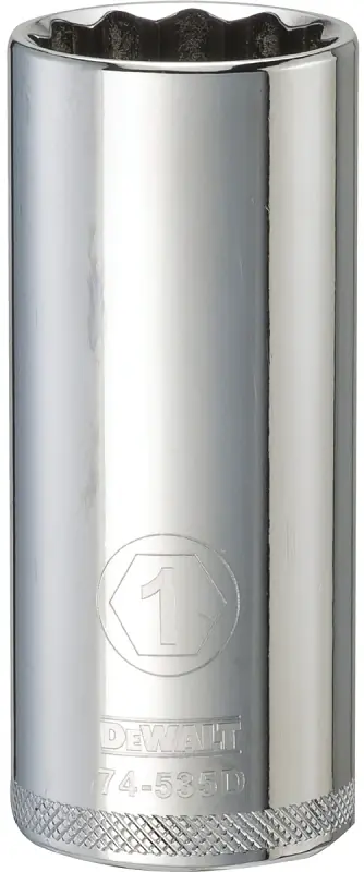 Sae Deep Socket, 12-point, 1/2 In. Drive, 1 In.