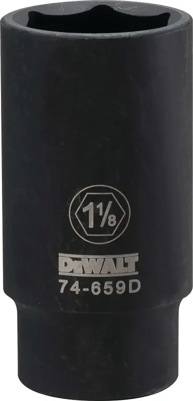 Sae Deep Impact Socket, 6-point, Black Oxide, 1/2 In. Drive, 1-1/8 In.