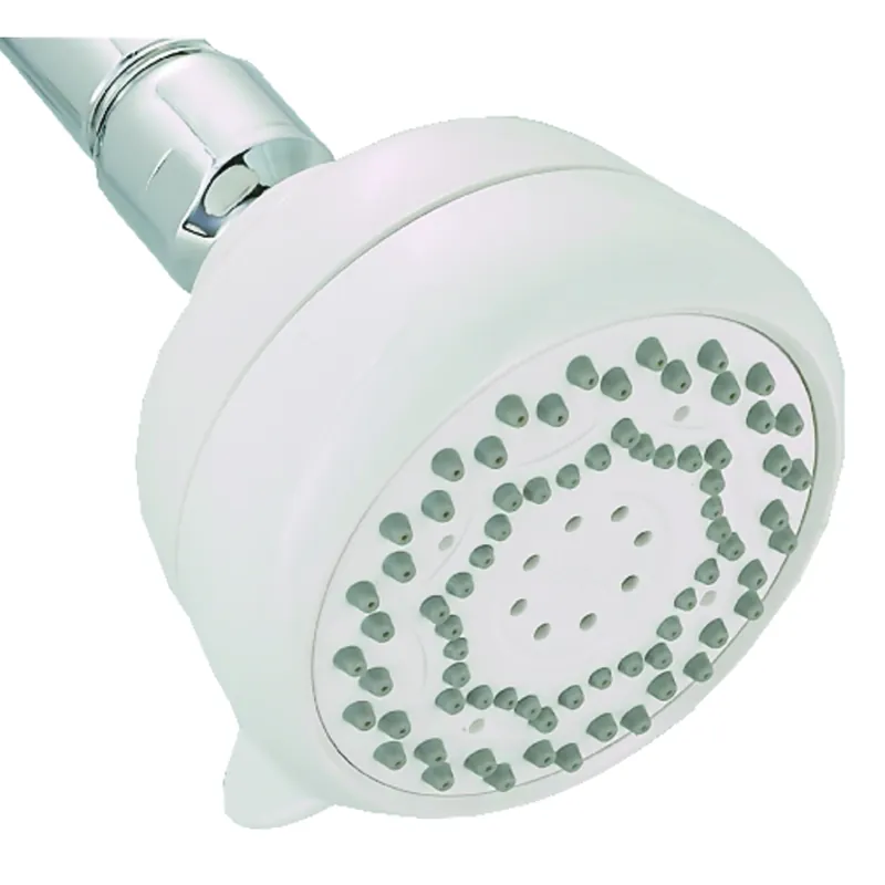 7-spray Shower Head, Fixed Mount, White, 2.0 Gpm