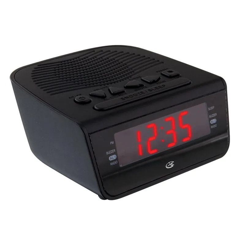 Dual Memory Alarm Clock Radio With Digital Am/fm And 20 Presets