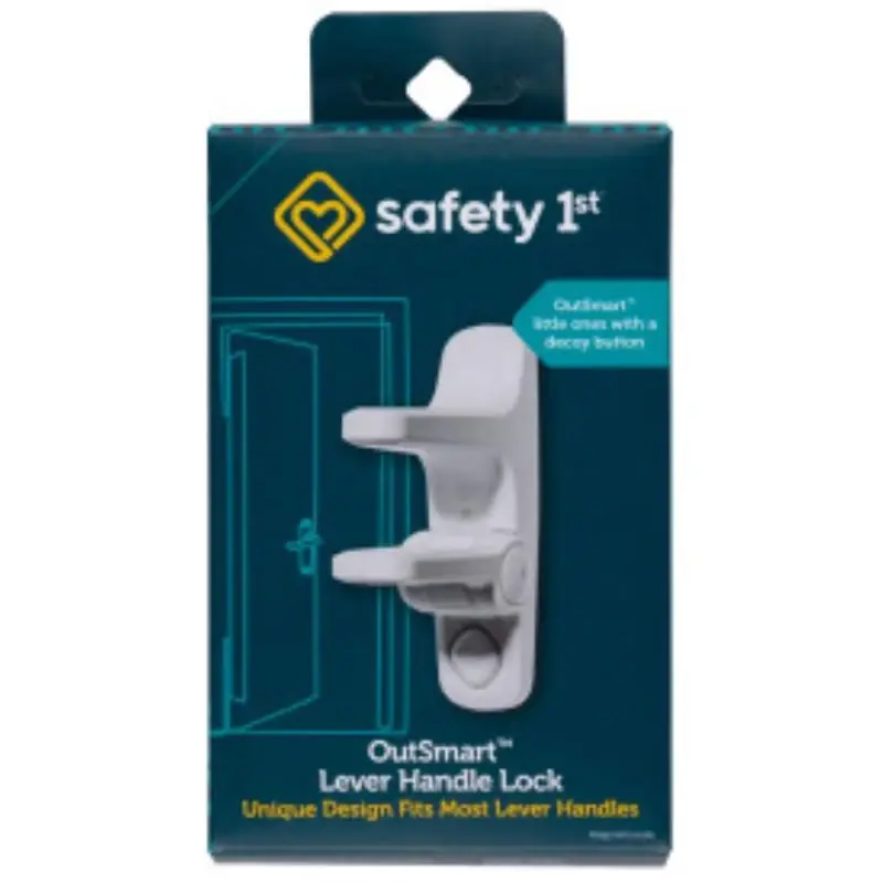 Outsmart White Plastic Lever Handle Lock 1 Pk