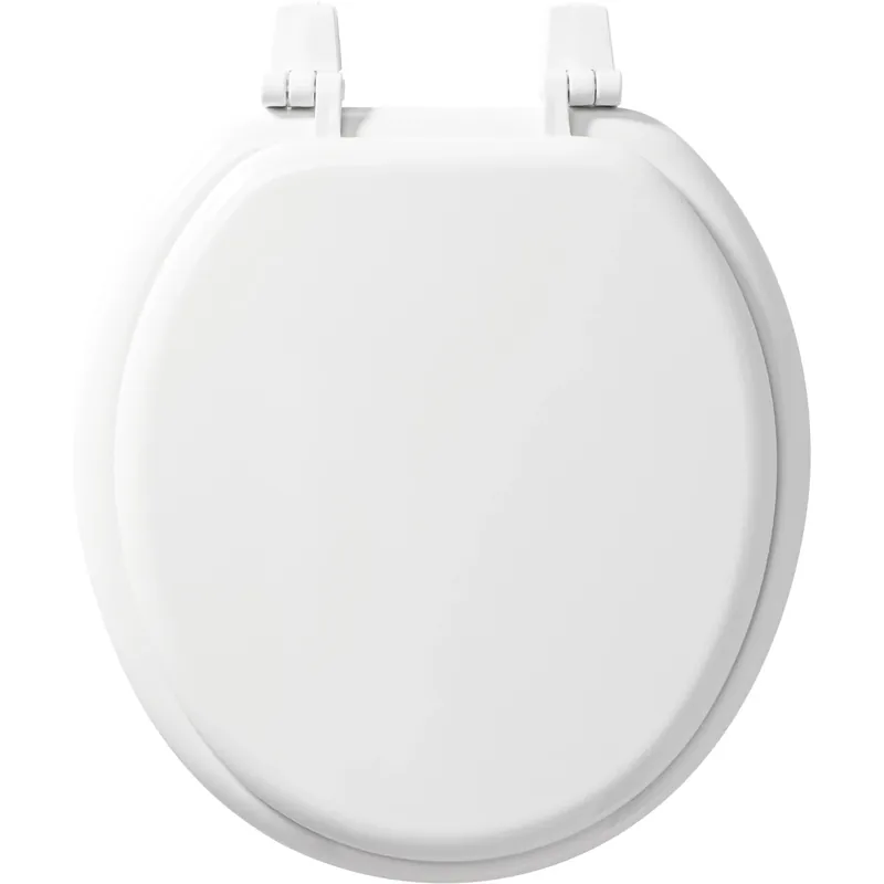 Round Molded Wood Toilet Seat, White
